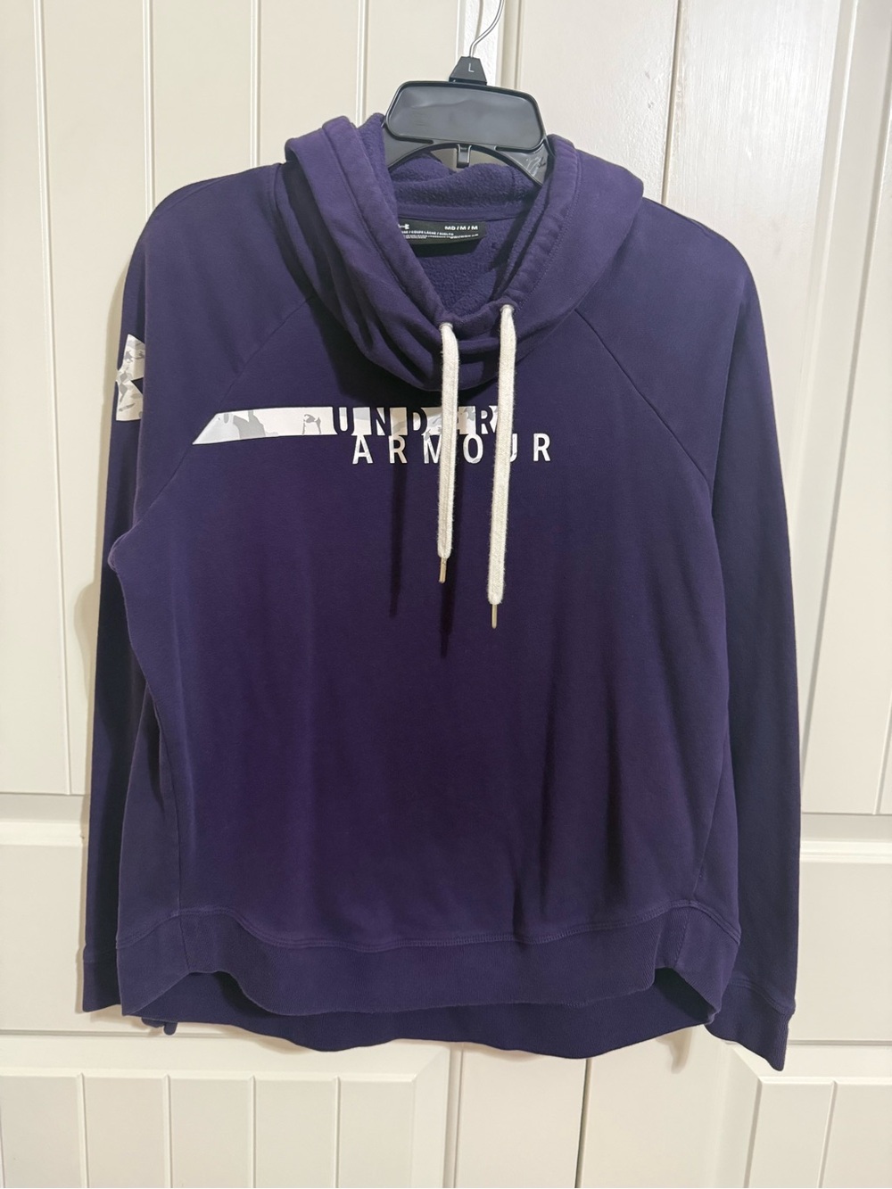 Under Armour Purple Pullover Hoodie with White Camp Logo